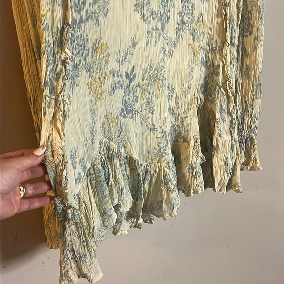 Free People Cream Boho Floral Lace Trim Women's Top - Picture 10 of 10